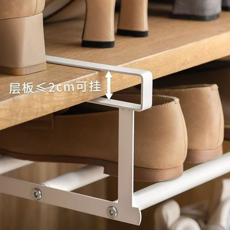 家庭用の伸縮式靴キャビネット用の階層型靴ラック、靴ホルダー用の階層型パーティション、下部ハンギングバスケット、靴ホルダーを整理するための収納ラック|undefined