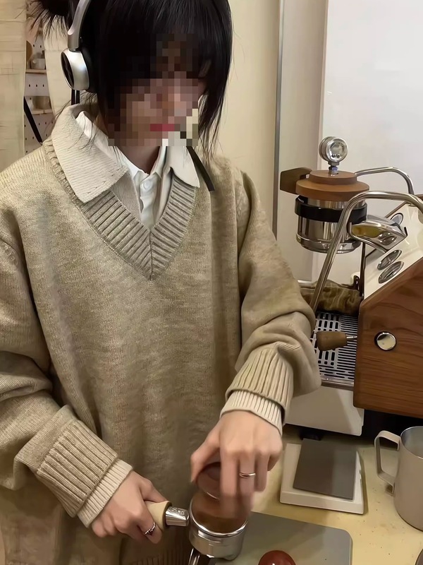 韩国 cleanfit假两件V领翻领纺羊绒polo氛围感老钱毛衣针织衫外套|undefined