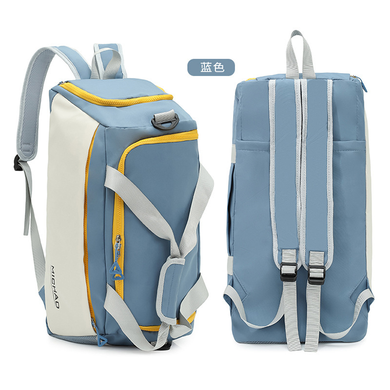 Bolsa de fitness, bolsa de viaje de gran capacidad, bolsa de ejercicio de entrenamiento de separación de seco y húmedo, bolsa de viaje de corta distancia de almacén de zapatos independiente para mujer