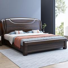 紫金檀木實木床主臥雙人床大床現代中式家具高箱儲物婚床家具輕奢