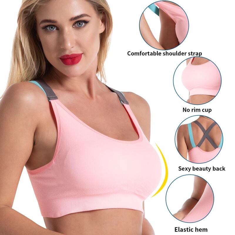 Cross-border Cross-back Non-rimmed Sports Bra Vest Professional Shockproof Running Fitness Yoga Bra Underwear for Women Cross-border Cross-back Non-rimmed Sports Bra Vest Professional Shockproof Running Fitness Yoga Bra Underwear for Women