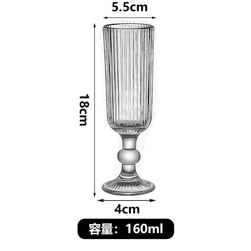 Retro una sola capa vertical taza de vidrio de pie alto taza de desayuno taza de postre taza de yogur taza simple taza de café a rayas clásicas