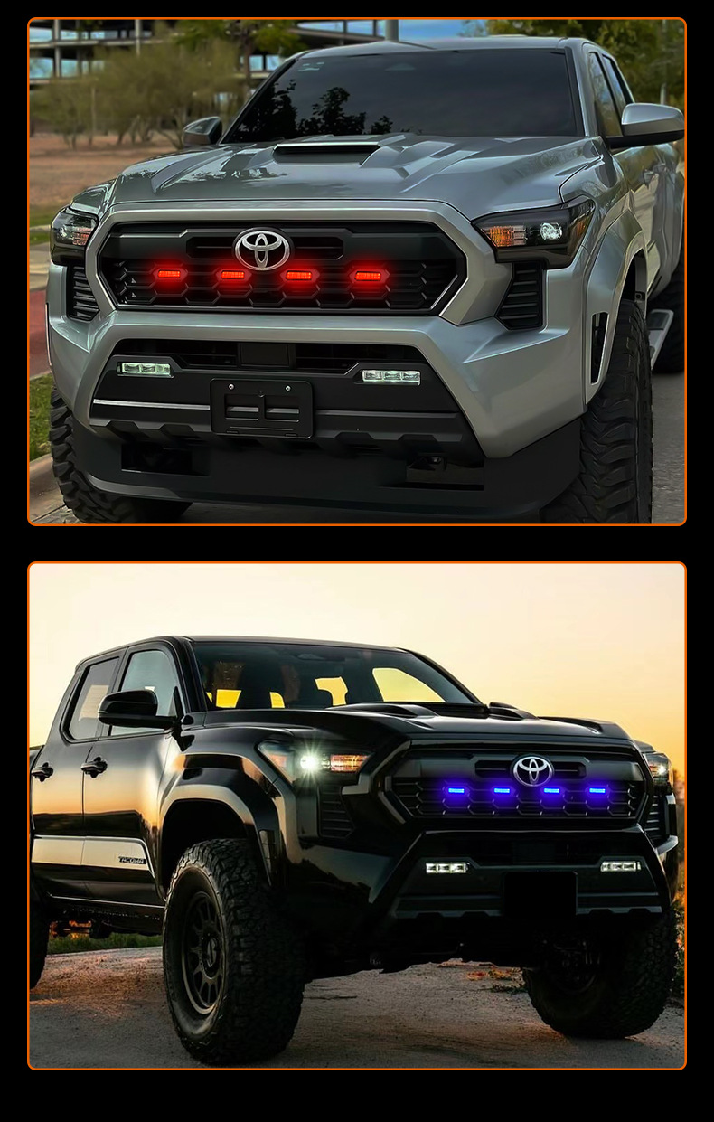 Grille small yellow lights daytime running lights for Toyota Tacoma 24