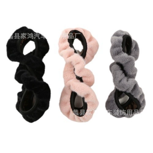 Winter plush steering wheel, keep warm non-slip handle, new collection, (Cross-border trading)