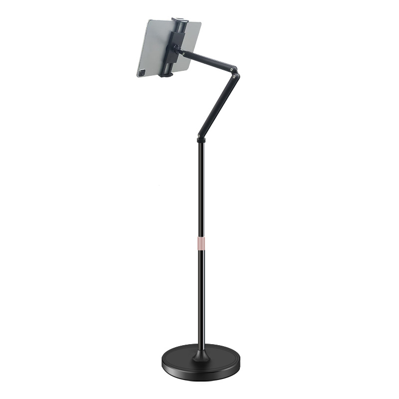 Soporte de pie para tabletas y teléfonos, plegable y giratorio, soporte metálico duradero para personas que se apoyan de pie para ver programas y transmisiones en vivo. image 6