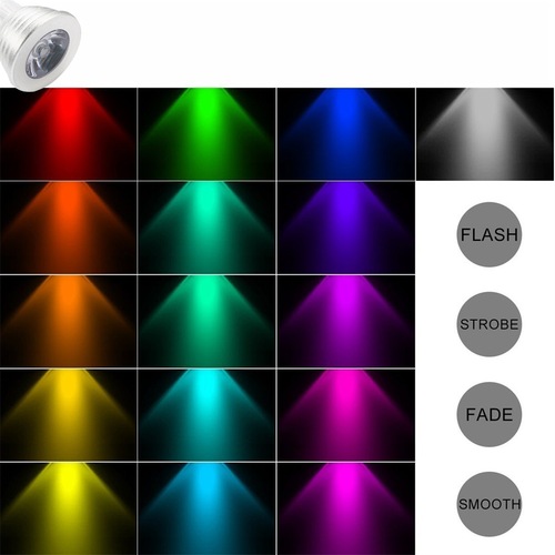 LED colorful remote control RGB spotlight color changing 3W lamp cup E27 color bulb remote control color adjustable stage light