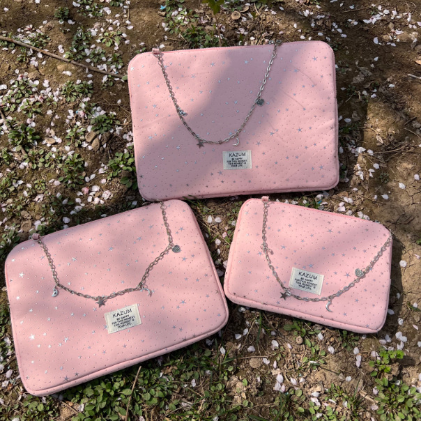Korean Ins-Style Ballet-Inspired Star Chain Laptop Bag iPad Anti-Drop Tablet Storage Inner Bag
