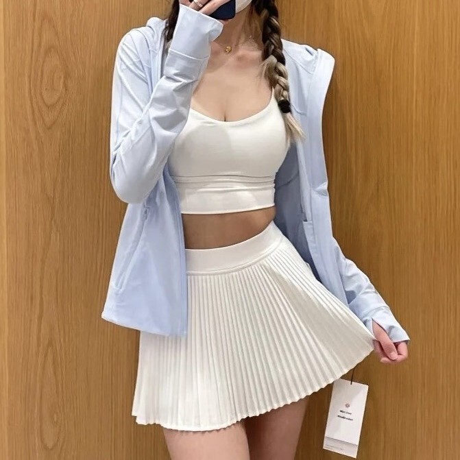 Lulu Original Style Accordion Skirt Varsity Tennis Skirt Women's Anti-Exposure Running Sports Golf Short Skirt Lulu Original Style Accordion Skirt Varsity Tennis Skirt Women's Anti-Exposure Running Sports Golf Short Skirt