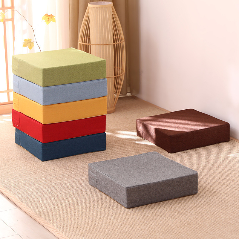 Futon cushion thickened tatami Japanese style coffee table living room carpet bedroom winter height increasing cushion square removable and washable