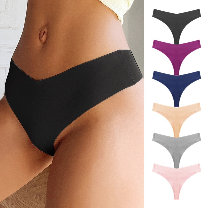 Pearlescent Cloth Traceless G-string V-cut Fashion Ice Silk Panties Women's Soft Comfortable Sexy Foreign Trade 2XL Trousers
