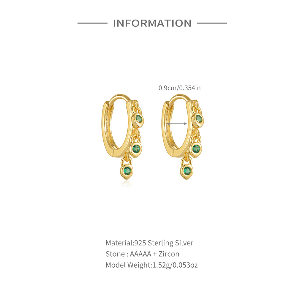 4g Weight 925 Sterling Silver Ear Needle Material Rhinestones Inlay Material Earrings Classification 1 Pair Quantity Holiday, Daily Occasion 925 Sterling Silver Material Solid Color Pattern Women's Gender Inlay Design Simple Style Style 1 Pair 925 Sterling Silver Rhinestones Solid Color Earrings 5
