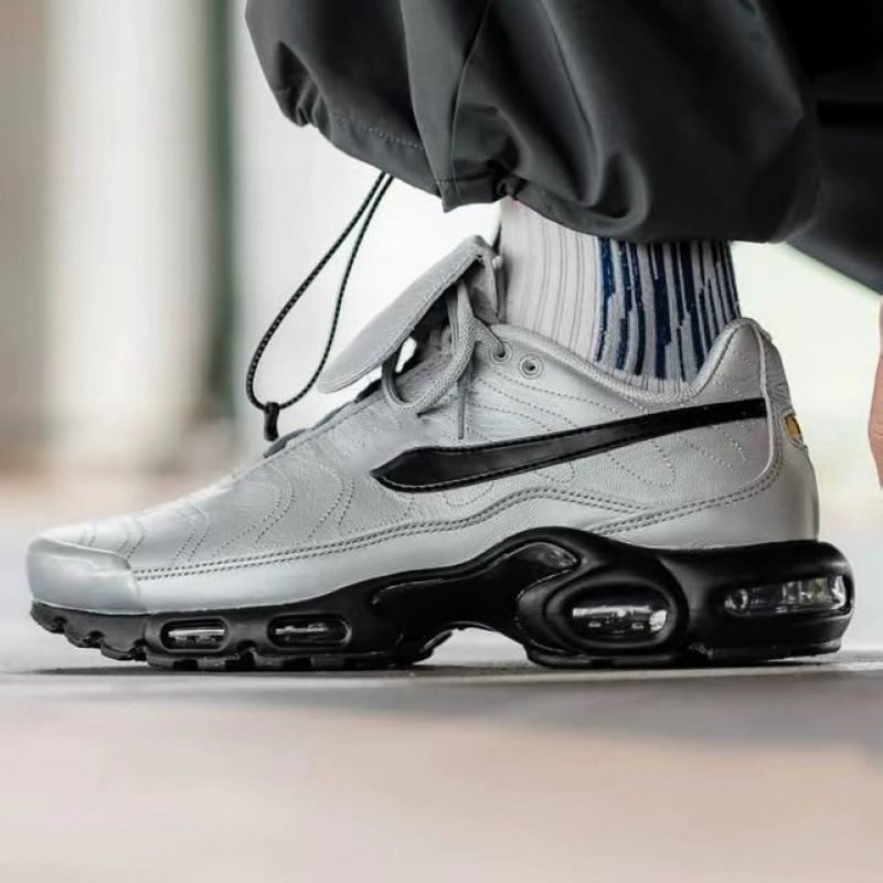 Pure Original Max Plus Retro Flip-Up Tongue Leather Tn Air Cushion Running Shoes Casual Cushioning Versatile Sports Shoes