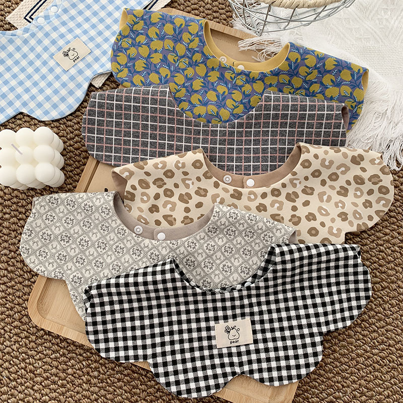 Sydney Pelle Ins Korean Style Newborn Saliva Towel Double-Sided Petal A-Grade Cotton Bib Baby Drool Bib Large Version