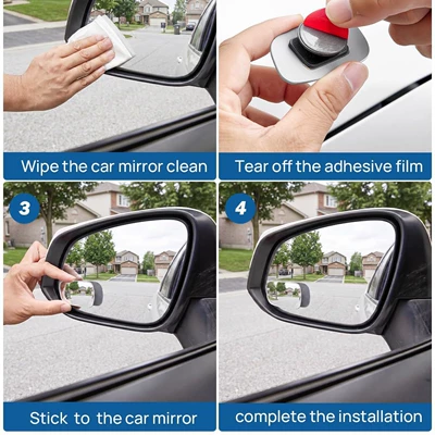 Blind Spot Mirror 2-Pack Large field of view rear view auxiliary mirror