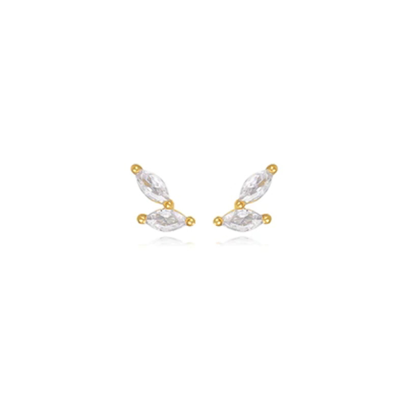 1 Paire Style Simple Couleur Unie Incruster Argent Sterling Le Cuivre Zircon Boucles D'oreilles display picture 4