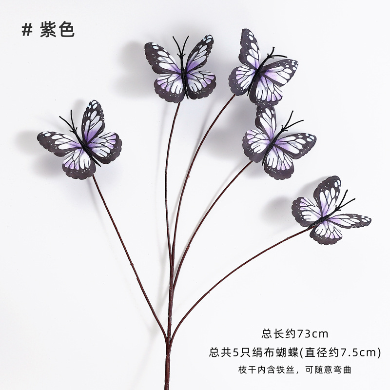 Xiyu imitación de flores 5 mariposas materiales de embalaje de ramo de flores decorativas para el hogar floristas materiales DIY hechos a mano