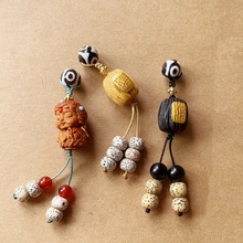 天然玛瑙三眼天珠隔珠星月菩提手串吊坠diy手持108佛珠念珠小提溜