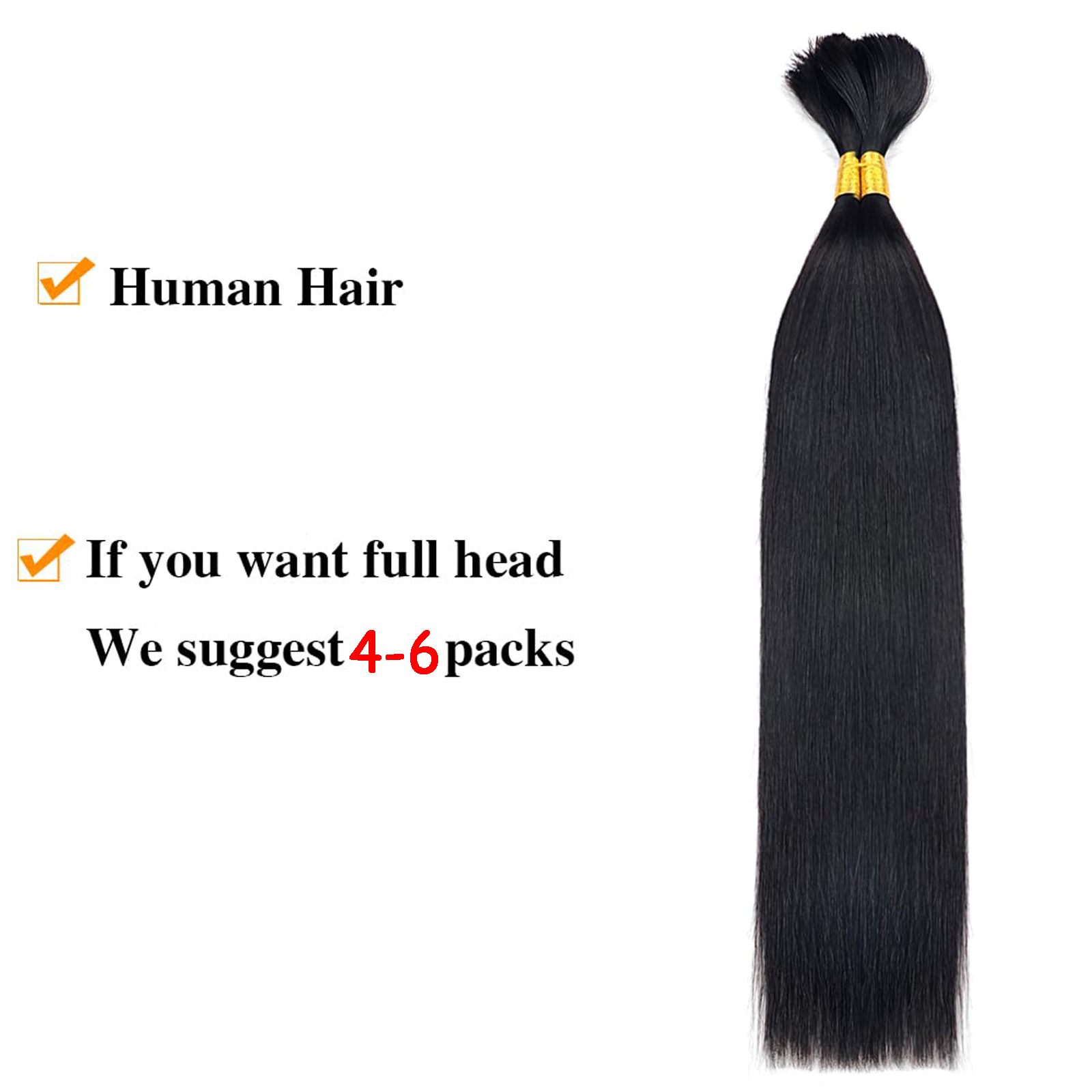 Cheveux humains avec couleur naturelle Extension de cheveux sans couture Perruque transfrontalière Invisible Cheveux longs et raides Cheveux humains en vrac_voghion.com
