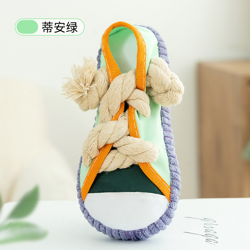 Zapatos de mordida transfronterizos sonidos juguetes para perros dientes de molienda zapatos resistentes a la mordida de algodón nudos de dibujo entrenamiento para perros juguetes para mascotas