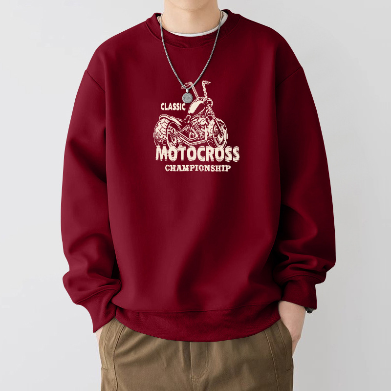 420g pesada camiseta de cuello redondo para niños primavera y otoño marca de tendencia suelta nueva chaqueta juvenil americana retro