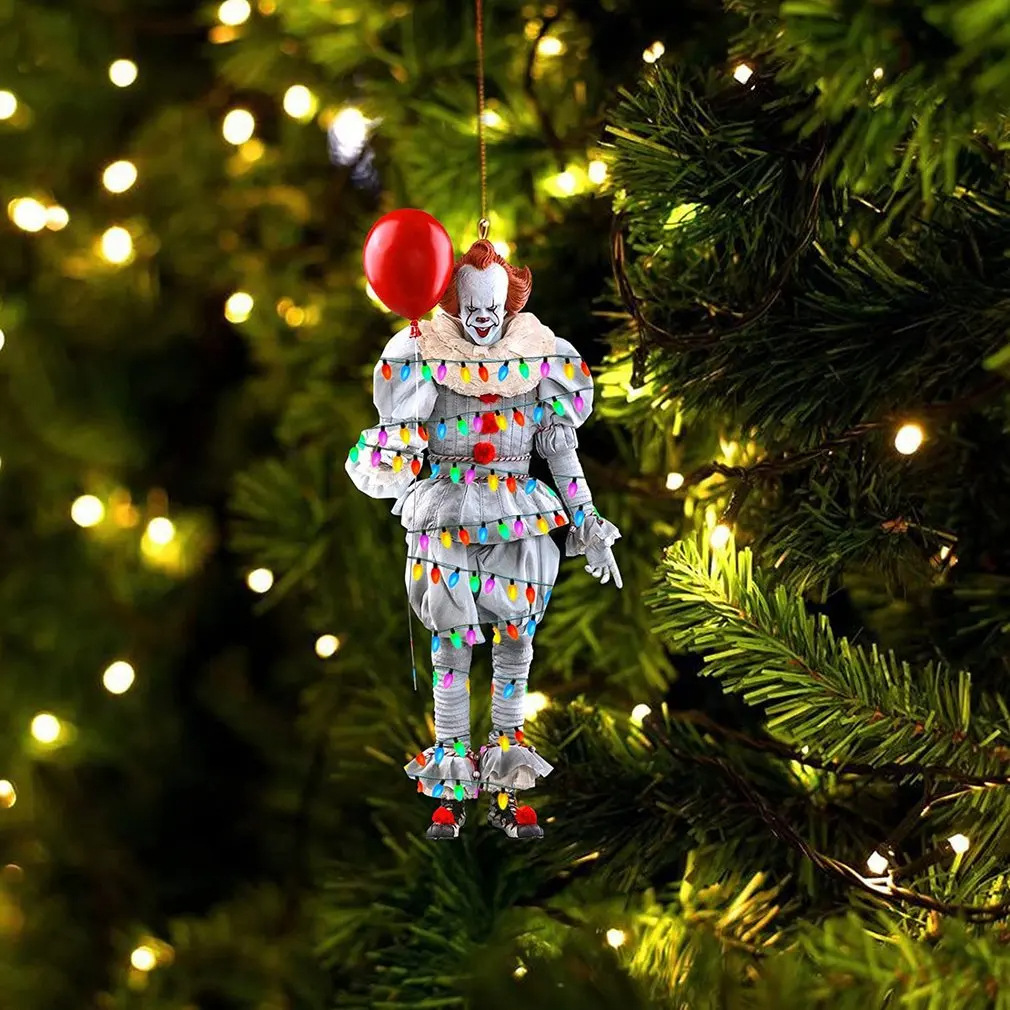 Decoración del árbol de Navidad transfronteriza película de terror plano Haning decoración de Halloween decoración colgante espejo retrovisor de automóvil