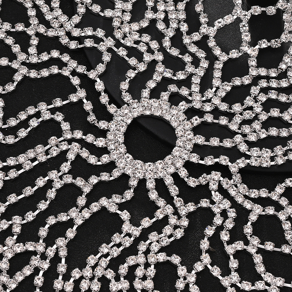 Amazon venta caliente cadena de cabello de malla exagerada joyas de cabello accesorios de escenario mujer cadena de cabello