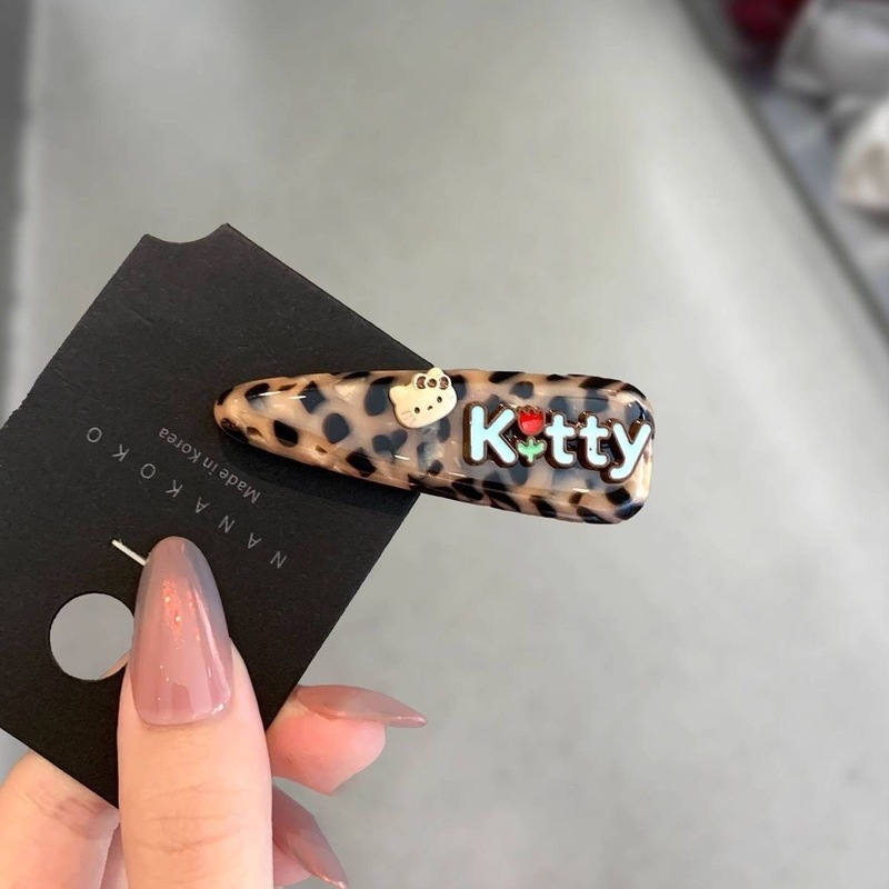 质感仿醋酸kT豹纹发夹鸭嘴夹高级感碎发刘海夹侧边夹发卡发饰品|undefined