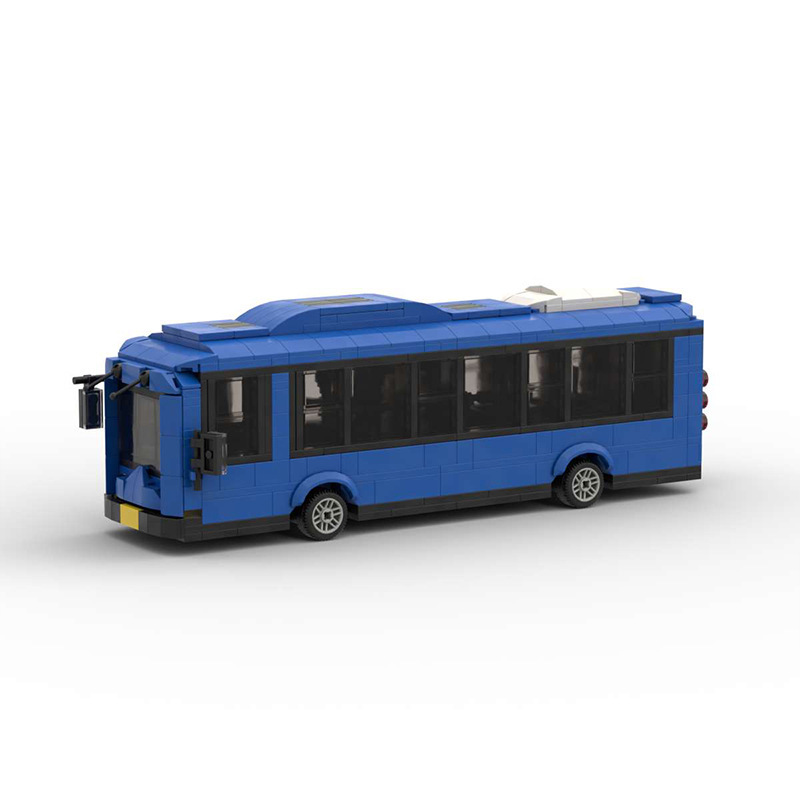 Small Particle Building Blocks Moc Classic Creative Public Bus Compatible with Lego Assembly Car Ornaments Desktop Model
