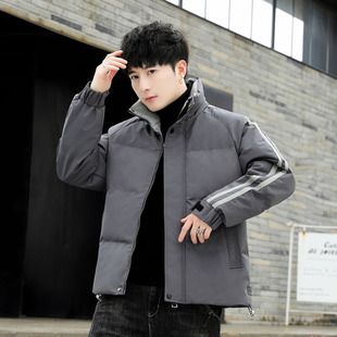 Cotton-padded coat men's coat winter 2023 new fashion brand loose thick down cotton-padded coat men's warm bread coat cold-proof