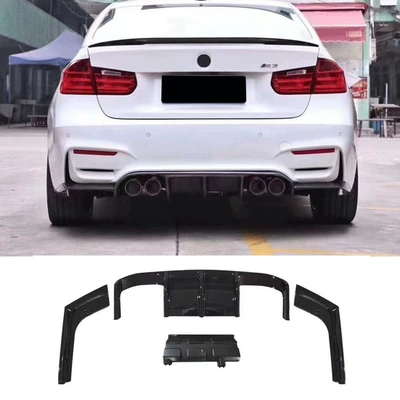 Big Surrounded – F30 F35 Modified M3 Front Bumper - m3-rear-lip-rear-corner-glossy-black