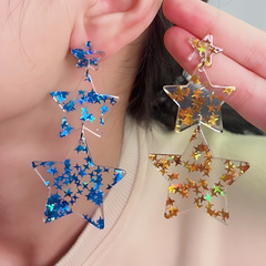 カーニバルカラー星ピアス欧米風五角星アクリルピアス