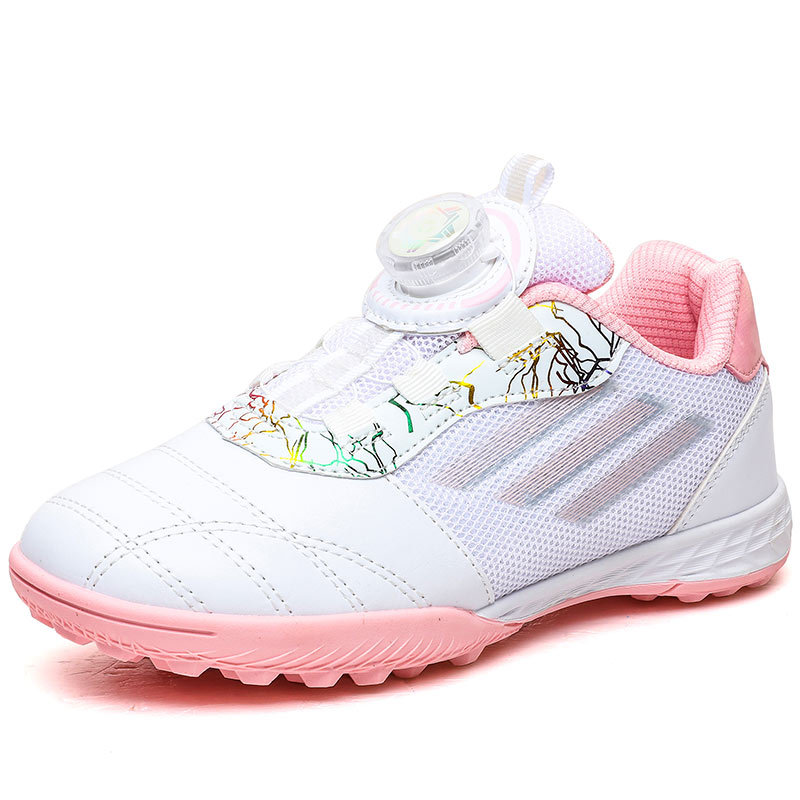 Fábrica 2024 nuevo zapato de fútbol de hebilla giratoria para niños de primaria clavos de entrenamiento al aire libre para hombres y mujeres zapatillas deportivas de entrenamiento