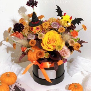 Teacher's Day Palm-Sized Hug Bucket Bouquet Packaging Box Round Flower Bucket DIY Small Bucket Floral Packaging Gift Box