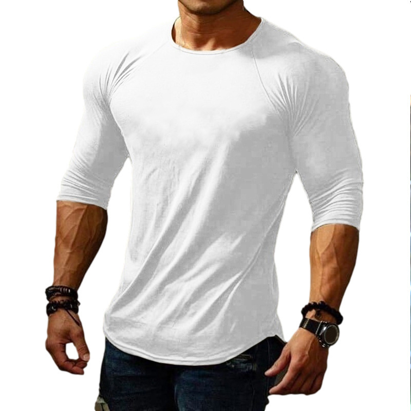2025 Amazon Foreign Trade Men's T-Shirt Round Neck Long Sleeve Sports Solid Color Men's Slim Fit Youth T-Shirt Cross-Border Hot Item 2025 Amazon Foreign Trade Men's T-Shirt Round Neck Long Sleeve Sports Solid Color Men's Slim Fit Youth T-Shirt Cross-Border Hot Item