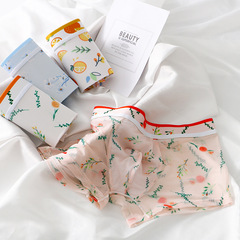 Summer New Ice Silk Men's Net Fabric Japanese Style Fresh Print Breathable Bare Sensual Men's Underwear Wholesale