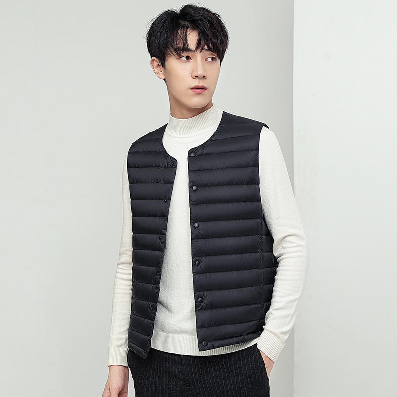 The same 2024 autumn and winter new down vest men's light white duck down wear Japanese waistcoat warm vest vest