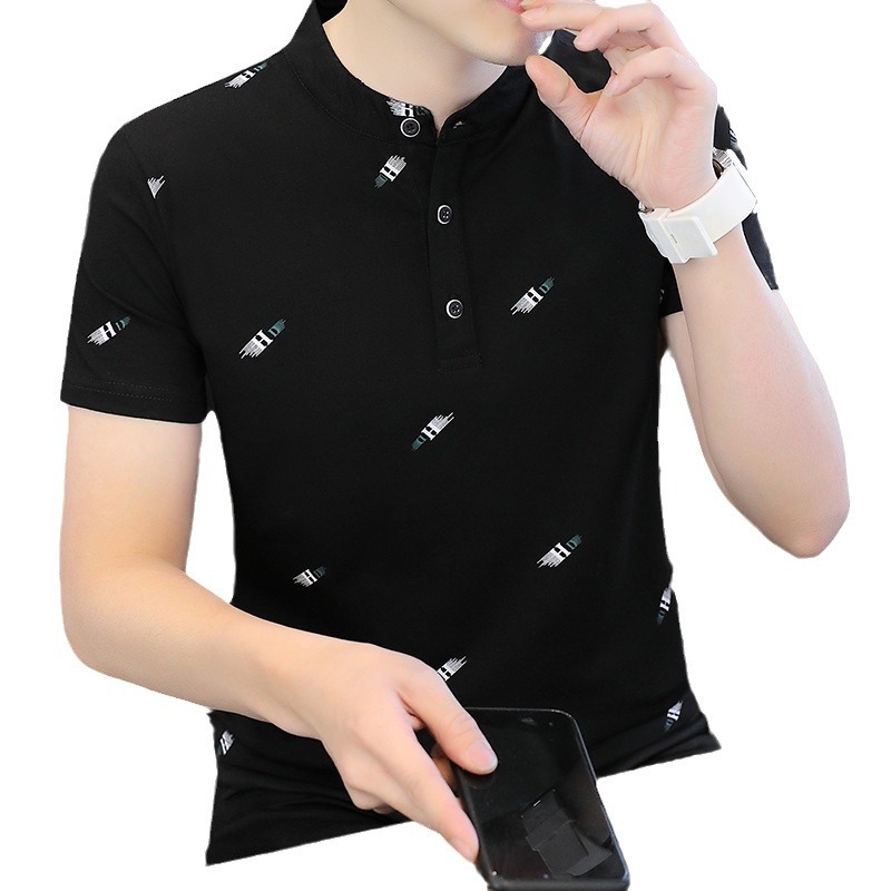 2024 verano polo camiseta de hombre popular delgada impresión polo camiseta de hombre de manga corta fábrica al por mayor