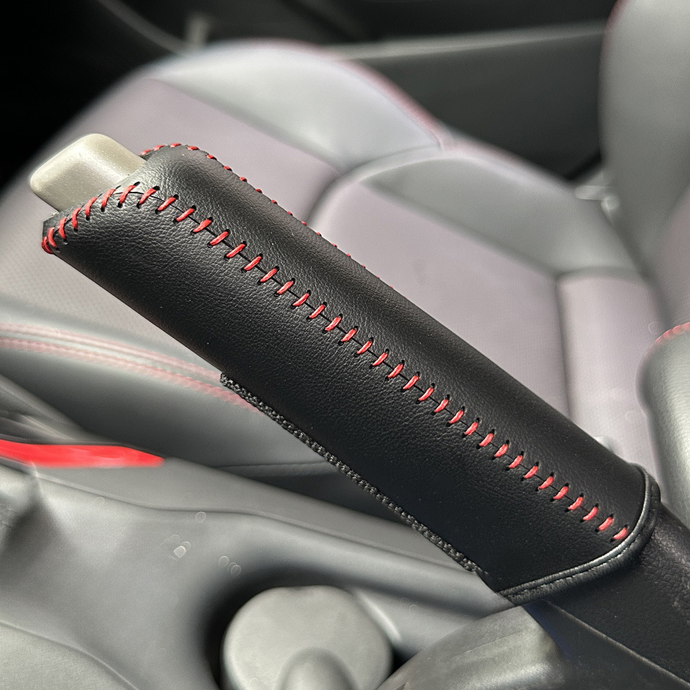 Cross-Border Universal Car Gear Shift Lever Handbrake Leather Hand-Stitched Brake Lever Decorative Protective Cover Gear Shift