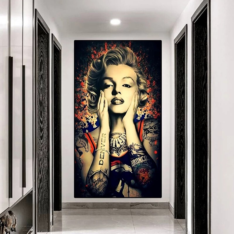 High Definition Single Marilyn Monroe Abstract Living Room Decorative Painting Background Wall Mural Vertical Corridor Gallery Hanging Painting