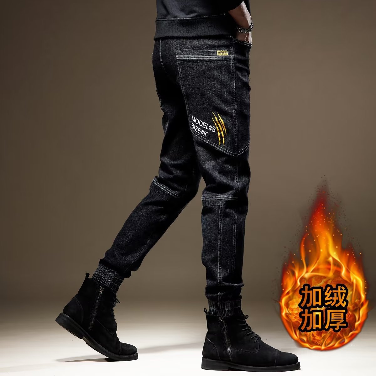 Promoción principal de los pantalones vaqueros de negocios de los hombres cómodos y versátiles del otoño 2024, pantalones de pierna recta casuales de la marca de moda coreana