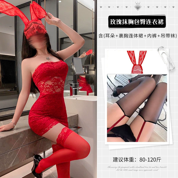 Red mini-skirt, underwear, lifting effect
