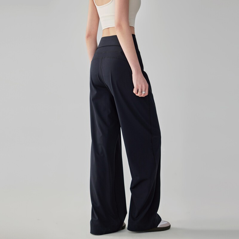 High-Waisted Straight-Leg Wide-Leg Pants, Slimming and Height-Enhancing Yoga Pants with Back Waist Pockets, Loose-Fitting Slimming Workout Pants for Pilates High-Waisted Straight-Leg Wide-Leg Pants, Slimming and Height-Enhancing Yoga Pants with Back Waist Pockets, Loose-Fitting Slimming Workout Pants for Pilates