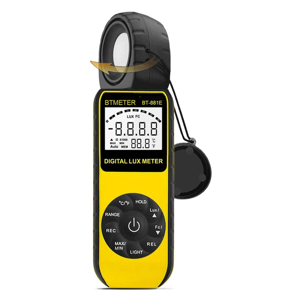 Цифровой измеритель освещенности 881E для трансграничной торговли, фотометр, измеритель яркости, 300 000 люкс, профессиональный уровень измерения освещенности
