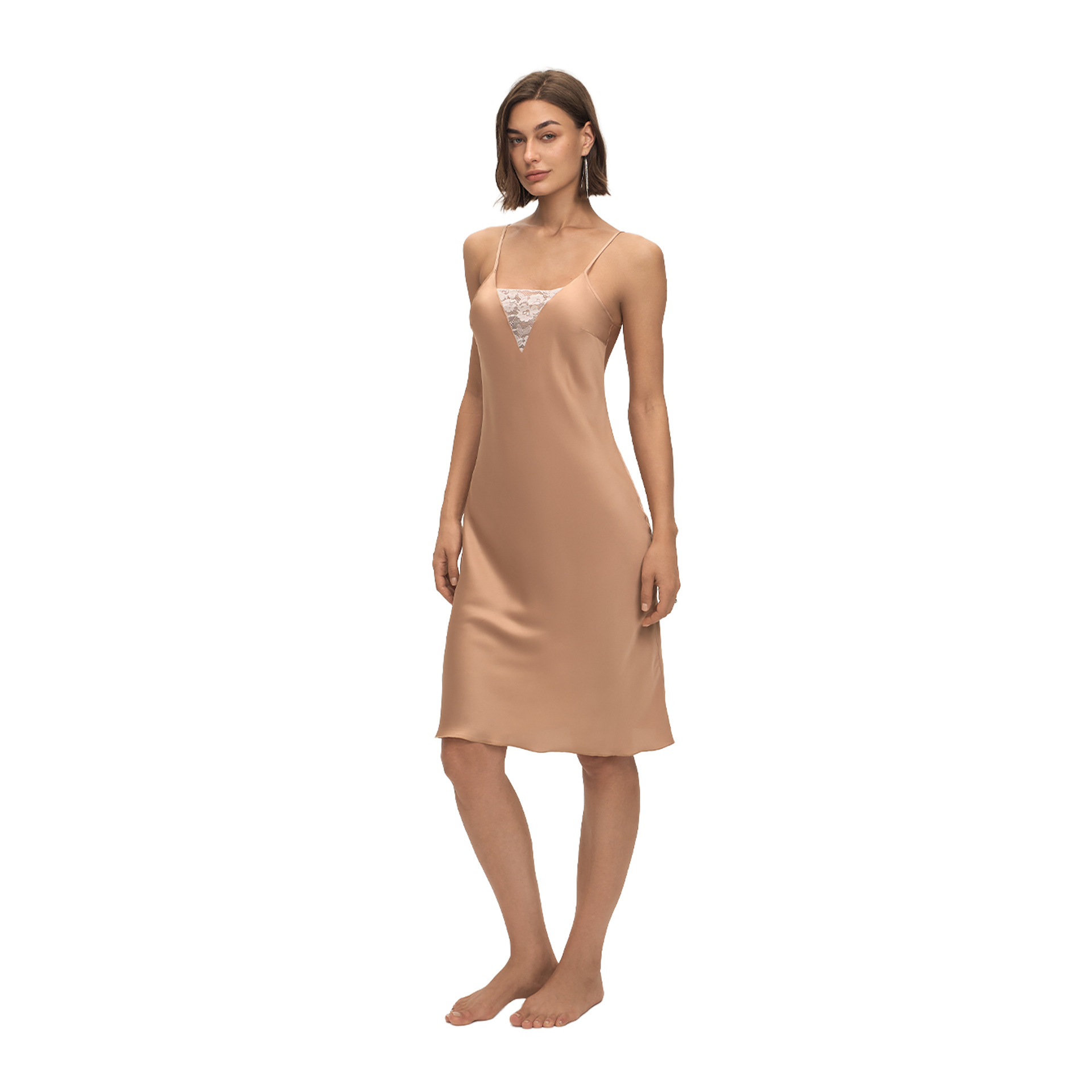 Nuevo pijama de mujer de verano satén chiffon ropa casera de encaje pectoral sexy cinturón vestido corto DQ3916