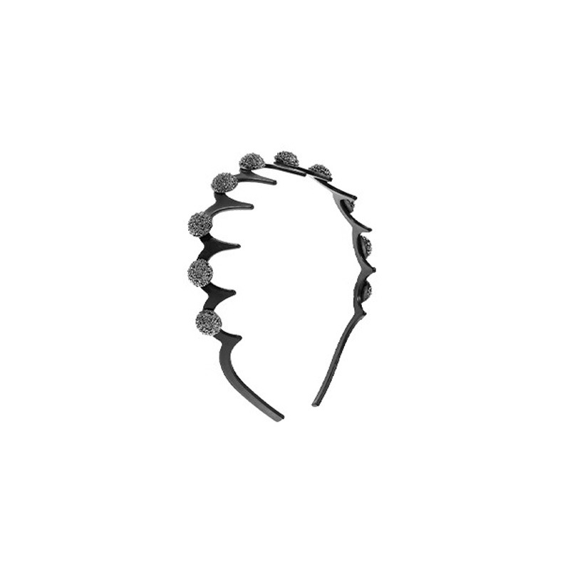 Diamante de perlas onduladas de cabello para mujeres 2024 nuevo con dientes antideslizante lavado de cara de presión de cabello de cabello de cabeza de cabeza de cráneo alto clip de cabello