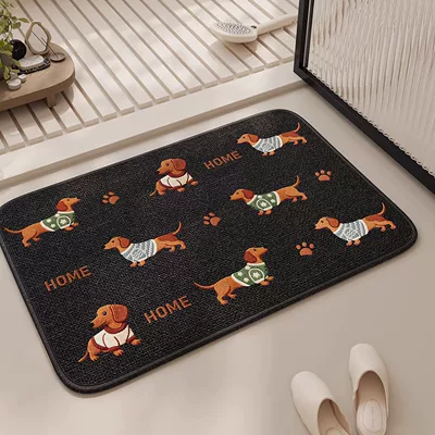 Avtomobil döşəmə paspasları — Linen Cartoon Print Rug - dachshund-puppy-40cm60cm
