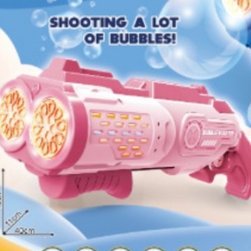 Pistola de burbujas eléctricas porosas de doble cabeza, máquina de burbujas automática para niños de mano, Gatlin
