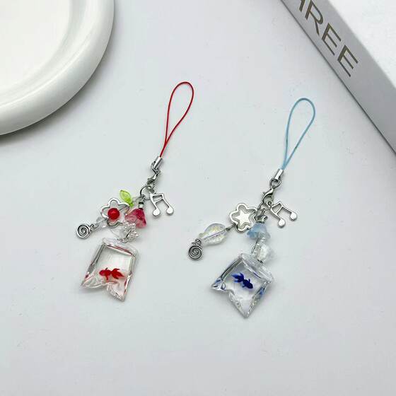 Original cute candy fish cross-border small fresh small fish beaded mobile phone chain goo card chain ccd camera bag buckle