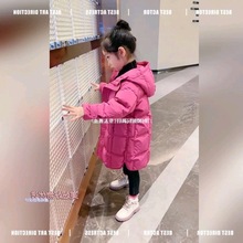 宝宝冬装外套加厚连帽羽绒棉衣女中儿童棉服新款长款棉袄女童