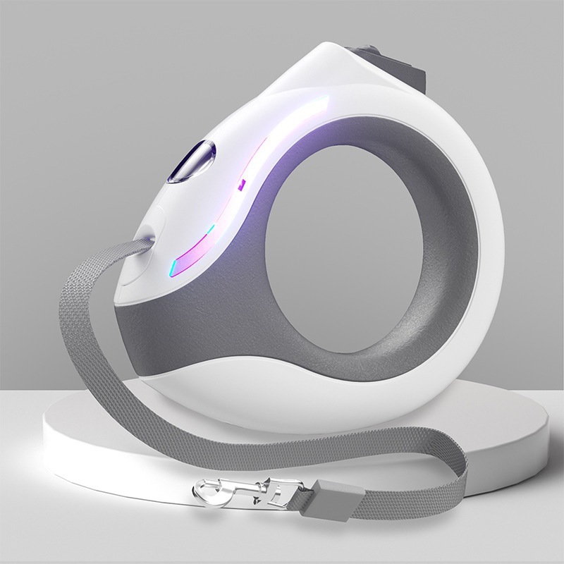 Correa circular luminosa para perros con luz, retráctil automática, de 3m, para Amazon transfronterizo, accesorios para mascotas